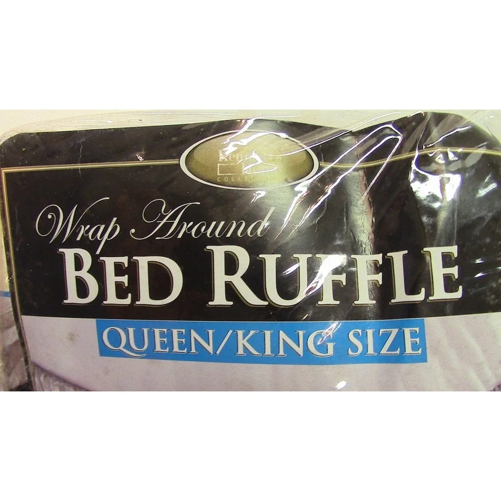 Wrap Around Bed Ruffle Queen/King Size White Elastic Fit NEW